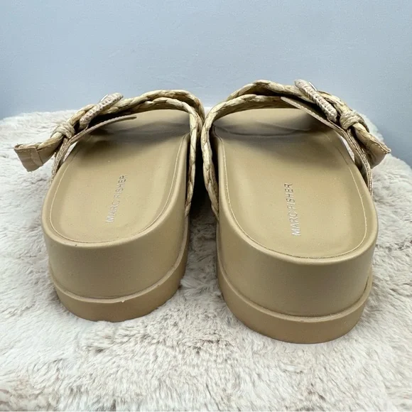 MARC FISHER Women Welti Woven Suntan Natural Tan Slide Sandals Sz. 5.5 - Picture 5 of 13
